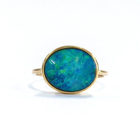 K18イエローゴールドボルダーオパールリング