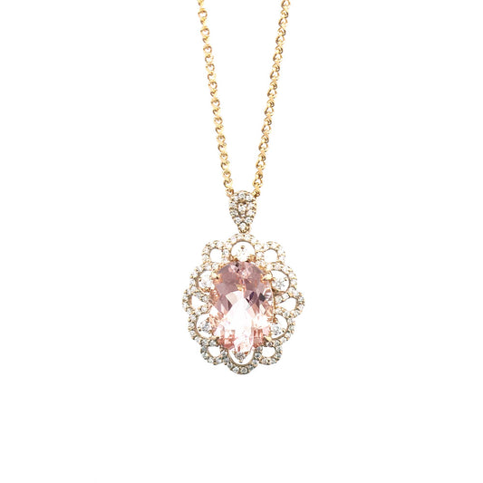 K18ピンクゴールドモルガナイトペンダント