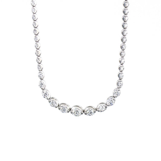 K18ホワイトゴールドダイヤモンドテニスネックレス