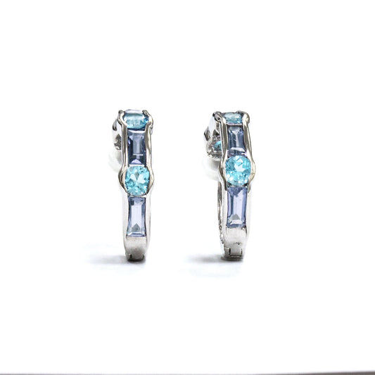 K18ホワイトゴールドブルートパーズイヤリング