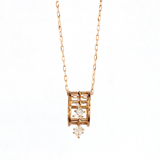 K18ピンクゴールドダイヤモンドペンダント