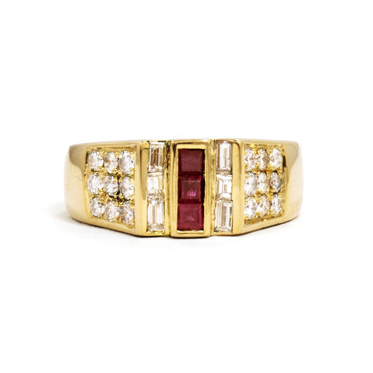 K18イエローゴールドルビーリング