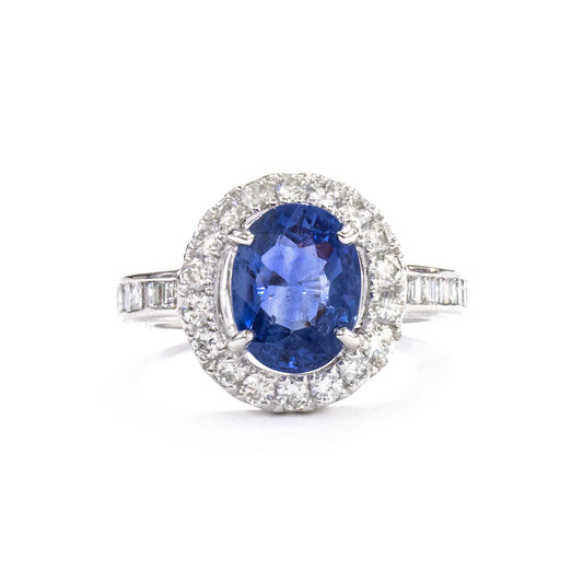 プラチナ非加熱サファイヤリング