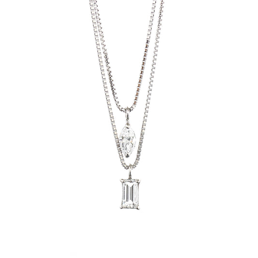 K18ホワイトゴールドダイヤモンドペンダント