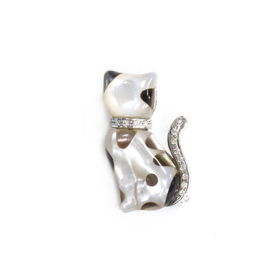 K18ホワイトゴールドシェルブローチ