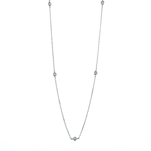 K18ホワイトゴールドダイヤモンドネックレス