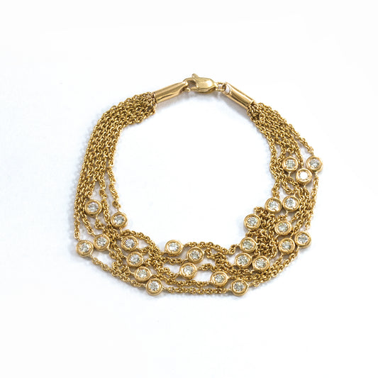 K18イエローゴールドダイヤモンド5連ブレスレット