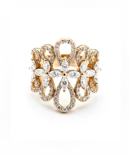 K18ピングゴールドダイヤモンドリング