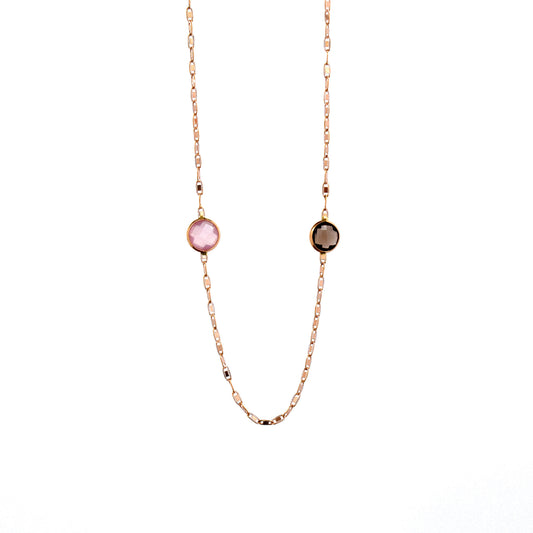 K18ピンクゴールドマルチカラーネックレス