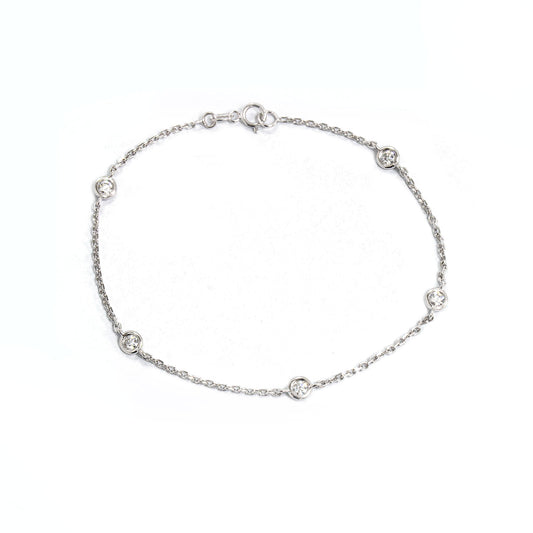 K18ホワイトゴールドダイヤモンドブレスレット