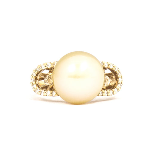 K18ピンクゴールド白蝶パールリング