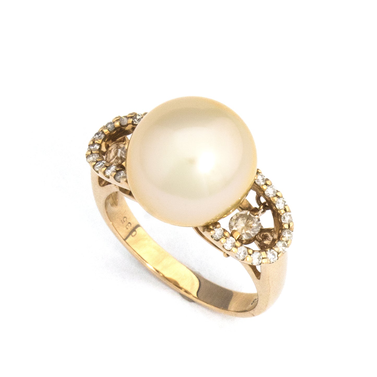 K18ピンクゴールド白蝶パールリング