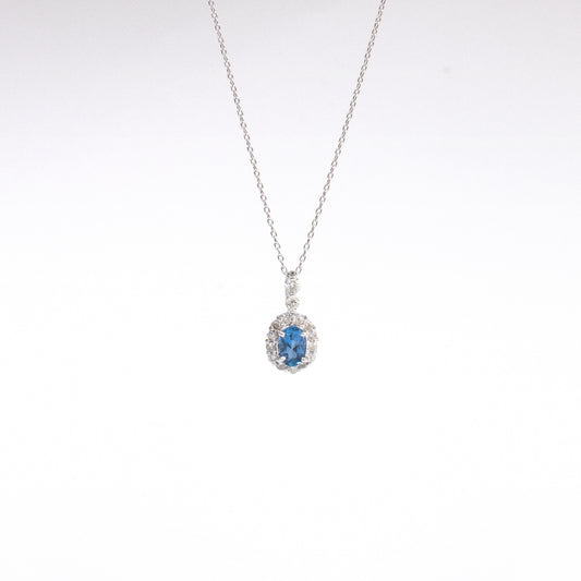 K18ホワイトゴールドアクアマリンペンダント