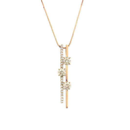 K18ピンクゴールドダイヤモンドペンダント