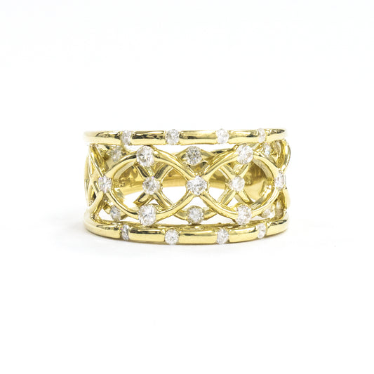 K18イエローゴールドダイヤモンドリング