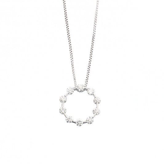 K18ホワイトゴールドダイヤモンドペンダント