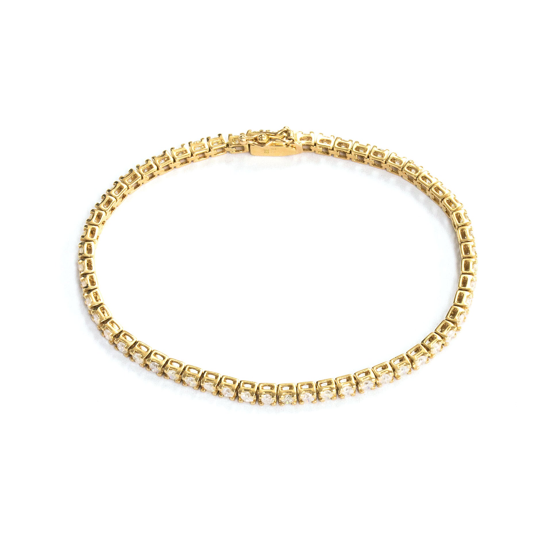 K18イエローゴールドダイヤモンドテニスブレスレット – Re:jewelry（リ 