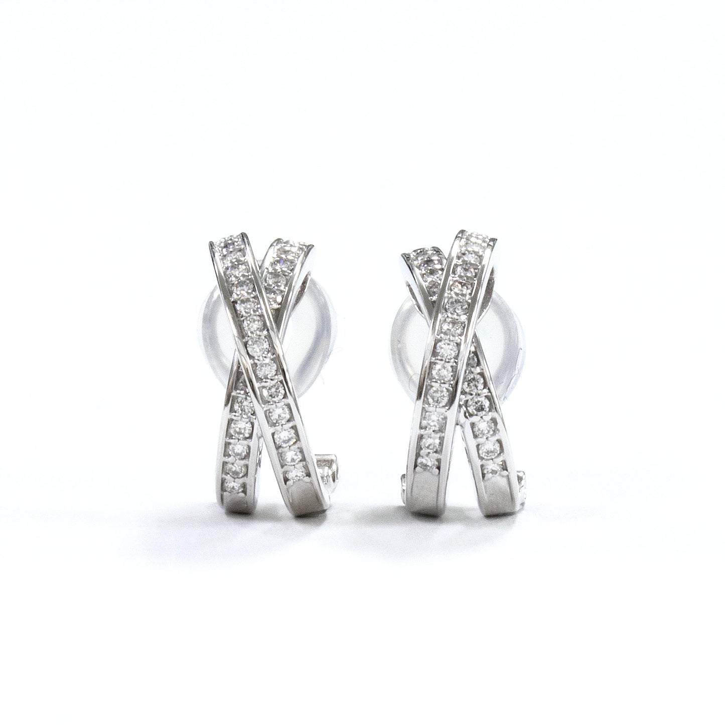 K18ホワイトゴールドダイヤモンドイヤリングピアス – Re:jewelry（リ