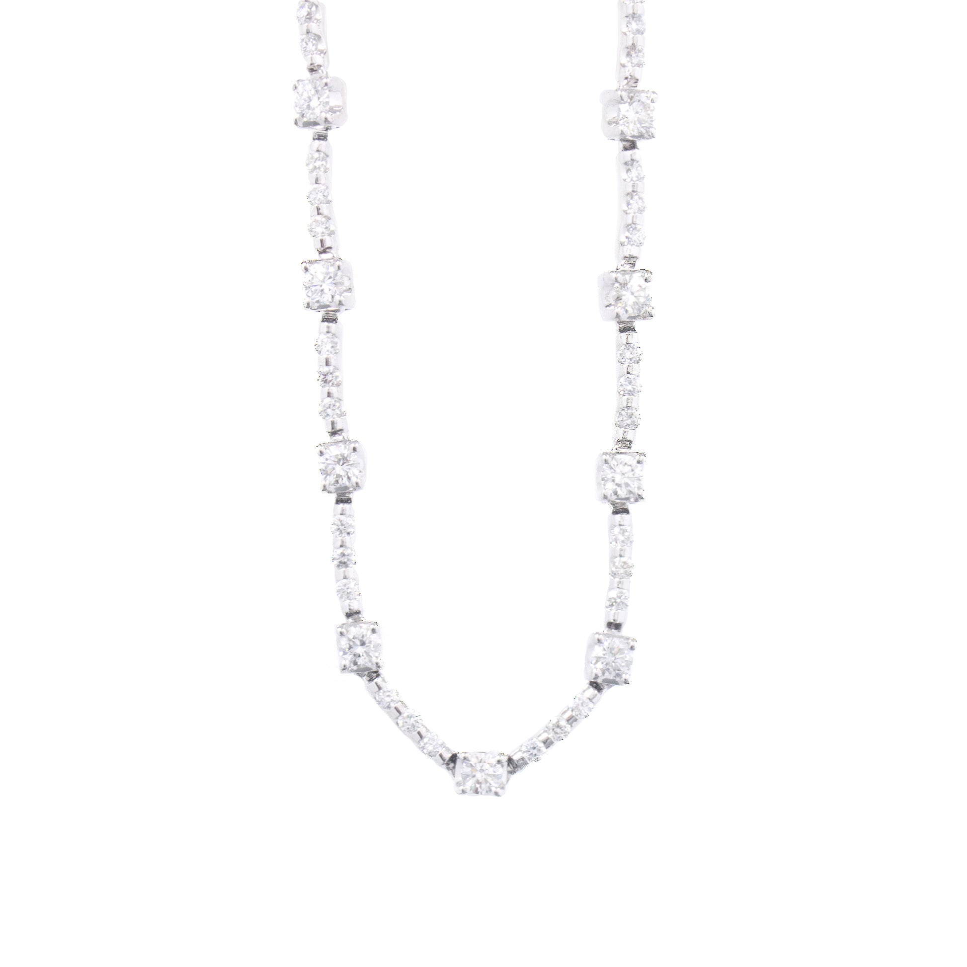 K18ホワイトゴールドダイヤモンドテニスネックレス – Re:jewelry（リ