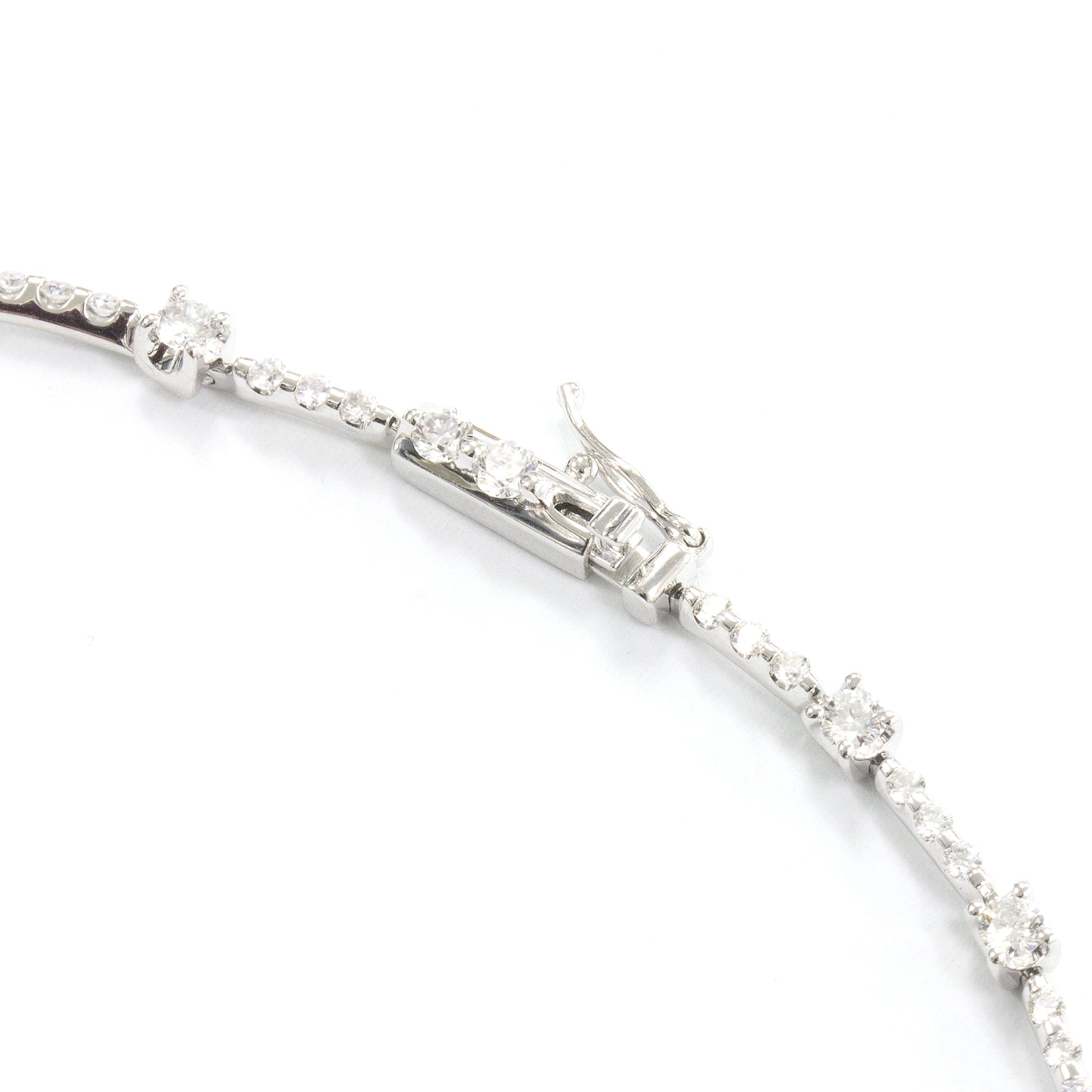 K18ホワイトゴールドダイヤモンドテニスネックレス – Re:jewelry（リ 